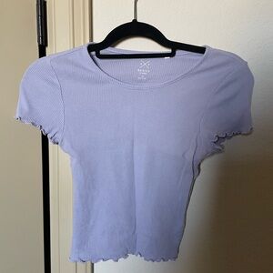Women's Purple Ribbed Top